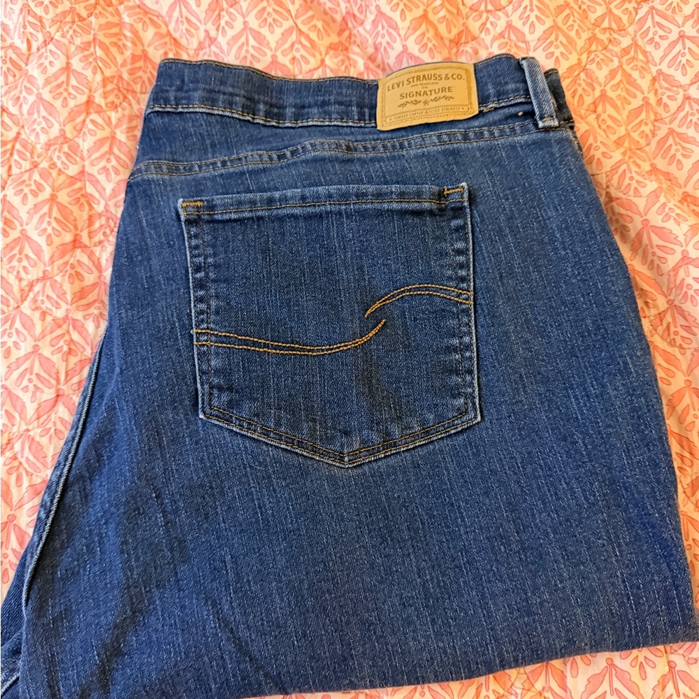 Signature by Levi Strauss Blue Boot Cut Jeans 20W Long